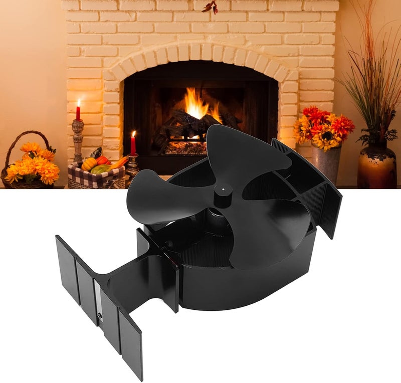 woobles 3 Blades Fireplace Fan, Wood Buring Stove Fan, Ultra Quiet High Temperature Resistance Wood Stove Fan Heat Powered Stove Fan Efficient Heat Transfer - Image 2